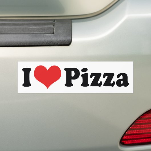 I Love Heart Pizza Bumpersticker (Op auto)