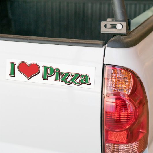 I Love Heart Pizza Bumpersticker (Op Truck)