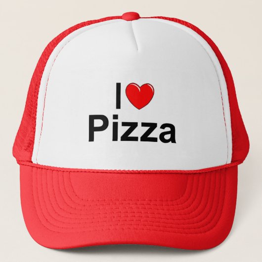 I Love (Heart) Pizza Trucker Pet (Voorkant)
