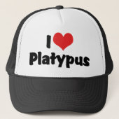 I Love Heart Platypus Trucker Pet (Voorkant)