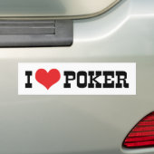 I Love Heart Poker - Texas Holdem Lover Bumpersticker (Op auto)
