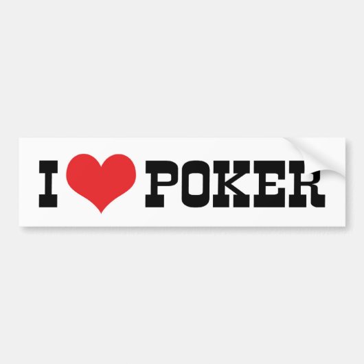I Love Heart Poker - Texas Holdem Lover Bumpersticker (Voorkant)