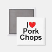 I Love (Heart) Pork Chops Magneet (Voorkant / Achterkant)