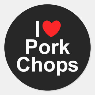 I Love (Heart) Pork Chops Ronde Sticker
