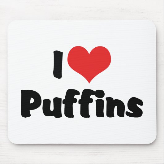 I Love Heart Puffins Muismat (Voorkant)