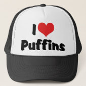 I Love Heart Puffins Trucker Pet (Voorkant)