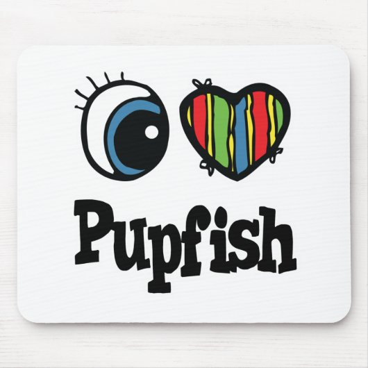 I Love (Heart) Pupfish Muismat (Voorkant)