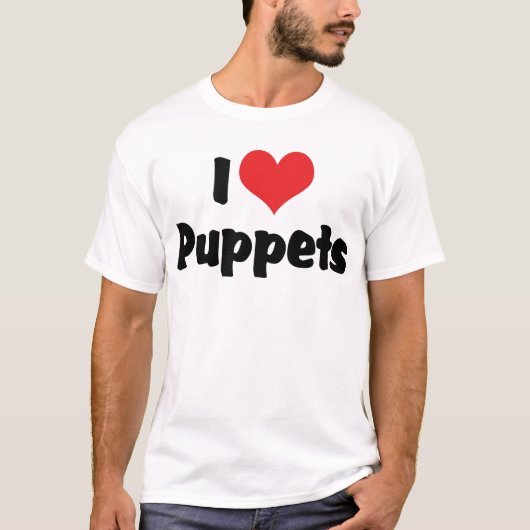 I Love Heart Puppets - Puppet Lover T-shirt (Voorkant)