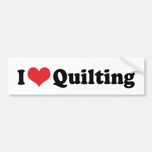 I Love Heart Quilting - Sewing Quilter Bumpersticker (Voorkant)