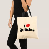 I Love Heart Quilting - Sewing Quilter Tote Bag (Voorkant (product))