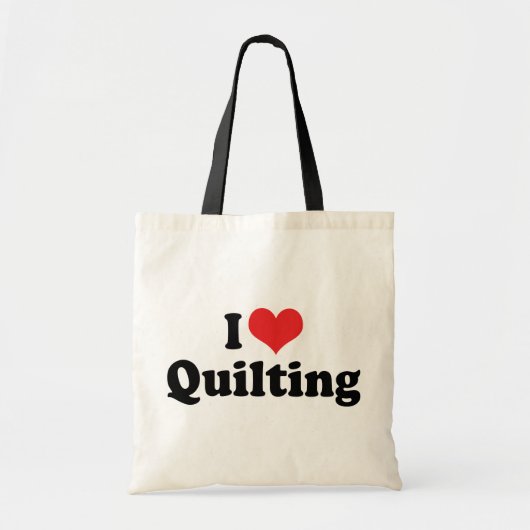 I Love Heart Quilting - Sewing Quilter Tote Bag (Voorkant)