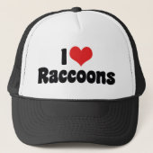 I Love Heart Raccoons Trucker Pet (Voorkant)
