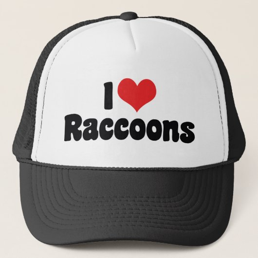I Love Heart Raccoons Trucker Pet (Voorkant)