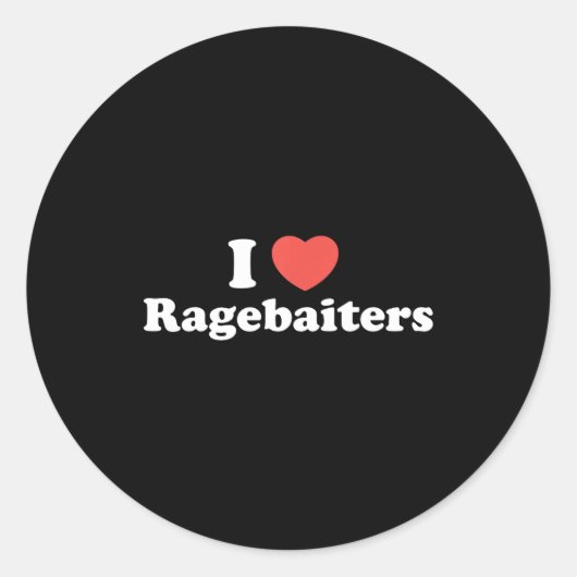 I Love Heart Ragebaiters  Ronde Sticker (Voorkant)
