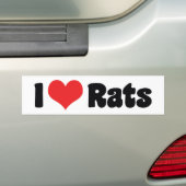 I Love Heart Rats - Pet Rat Lover Bumpersticker (Op auto)