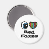 I Love (Heart) Red Foxes Magneet (Voorkant / Achterkant)