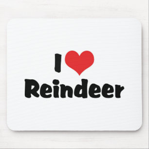I Love Heart Reindeer Muismat
