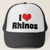 I Love Heart Rhinos - Rhinoceros Lover Trucker Pet (Voorkant)