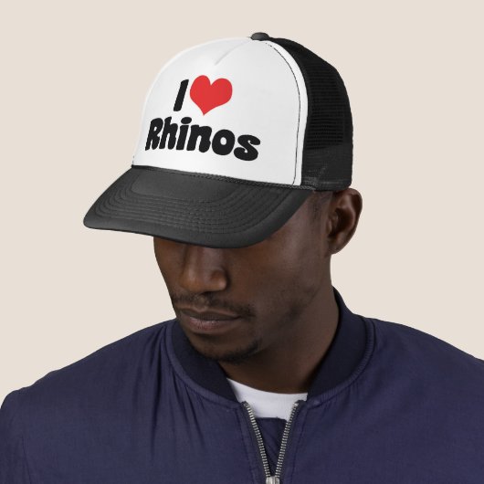 I Love Heart Rhinos - Rhinoceros Lover Trucker Pet (In situ)