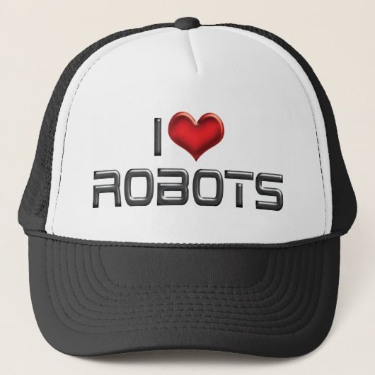 I Love Heart Robots - Robotics Lover Trucker Pet (Voorkant)