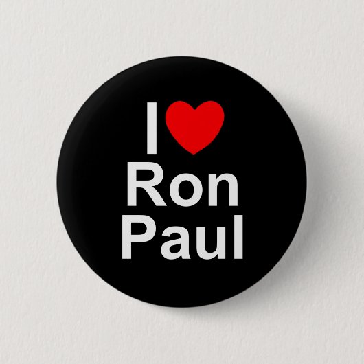 I Love (Heart) Ron Paul Ronde Button 5,7 Cm (Voorkant)