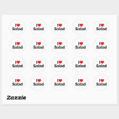 I Love (Heart) Salad Ronde Sticker (Vel)