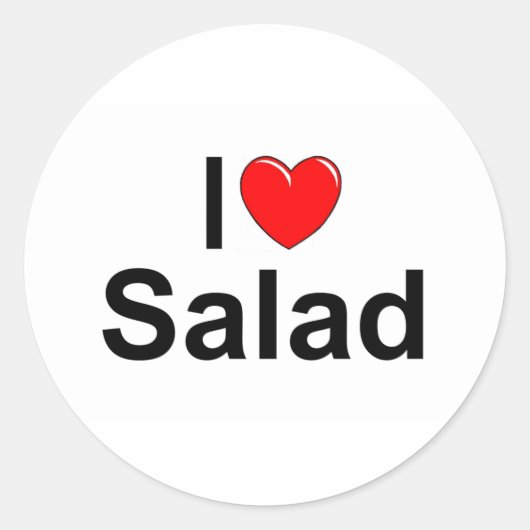 I Love (Heart) Salad Ronde Sticker (Voorkant)