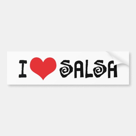 I Love Heart Salsa Bumpersticker (Voorkant)