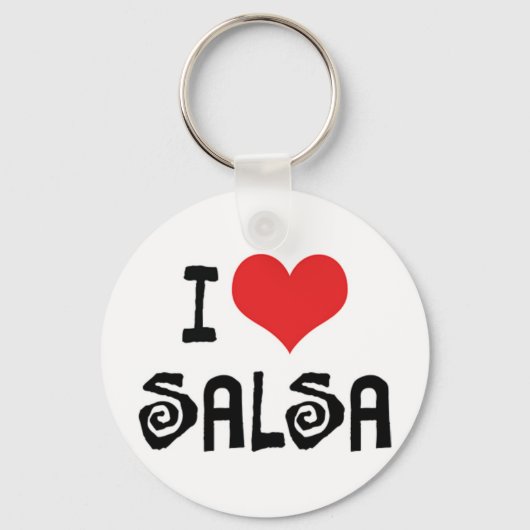I Love Heart Salsa Sleutelhanger (Voorkant)