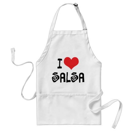 I Love Heart Salsa Standaard Schort (Voorkant)