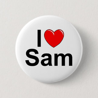 I Love (Heart) Sam Ronde Button 5,7 Cm
