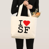 I Love Heart San Francisco Grote Tote Bag (Voorkant (product))