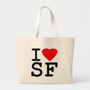 I Love Heart San Francisco Grote Tote Bag