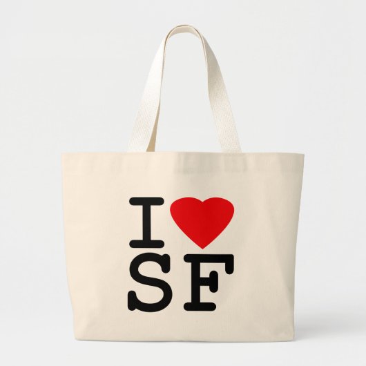 I Love Heart San Francisco Grote Tote Bag (Voorkant)