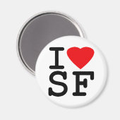 I Love Heart San Francisco Magneet (Voorkant / Achterkant)