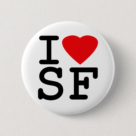 I Love Heart San Francisco Ronde Button 5,7 Cm (Voorkant)