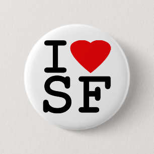 I Love Heart San Francisco Ronde Button 5,7 Cm