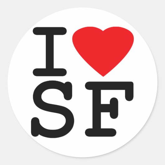 I Love Heart San Francisco Ronde Sticker (Voorkant)