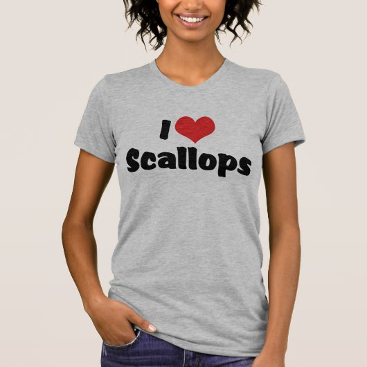 I Love Heart Scallops T-shirt (Voorkant)