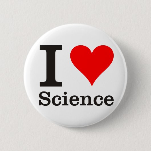 I Love (Heart) Science Slogan Pin Button Badge (Voorkant)