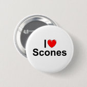 I Love (Heart) Scones Ronde Button 5,7 Cm (Voorkant /achterkant)