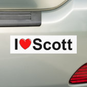 I Love (Heart) Scott Bumpersticker (Op auto)
