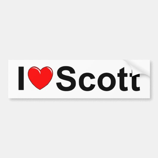 I Love (Heart) Scott Bumpersticker (Voorkant)