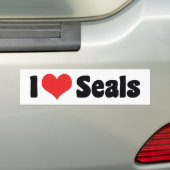 I Love Heart Seals Bumpersticker (Op auto)