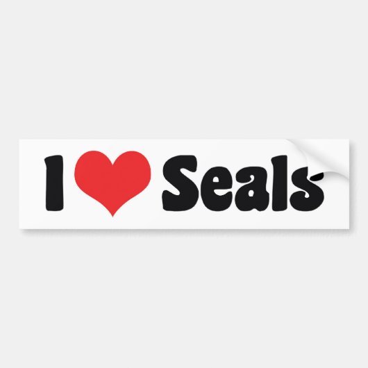 I Love Heart Seals Bumpersticker (Voorkant)
