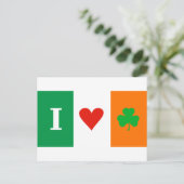 I Love Heart Shamrock Ierland Briefkaart (Staand voorkant)