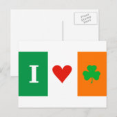 I Love Heart Shamrock Ierland Briefkaart (Voorkant / Achterkant)