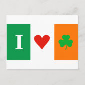 I Love Heart Shamrock Ierland Briefkaart (Voorkant)