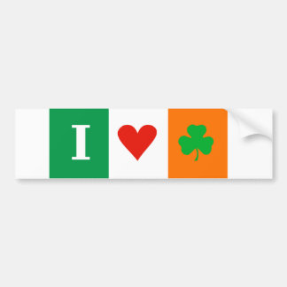 I Love Heart Shamrocks Ireland Room Bumpersticker
