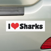 I Love Heart Sharks - Shark Lover Bumpersticker (Op auto)